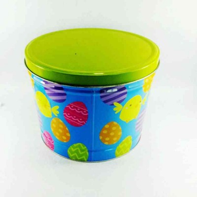 Wholesale Rectangular Tin Can Matcha Coffee Tea Popcorn Tin Round Can For Food USA Market 1.0/2.0/3.5/6.5 Gallon Popcorn Tin Box