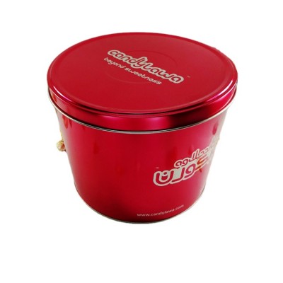 Red Free Wholesale Popcorn Tin Box Round Container