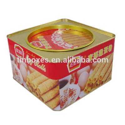 egg roll metal tin box