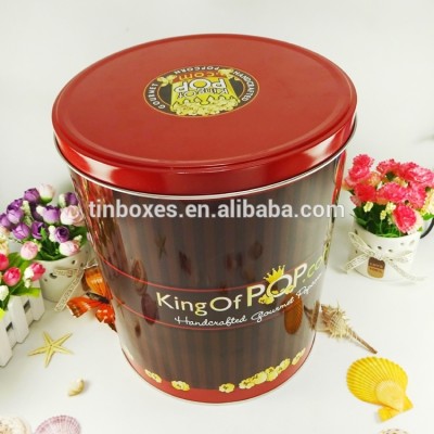 Wholesale Food grade Metal Round  Hallowmas USA Market New Design Empty Popcorn Tin Can Coffee Bscuit Box Cookie Can