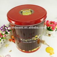 Wholesale Food grade Metal Round  Hallowmas USA Market New Design Empty Popcorn Tin Can Coffee Bscuit Box Cookie Can