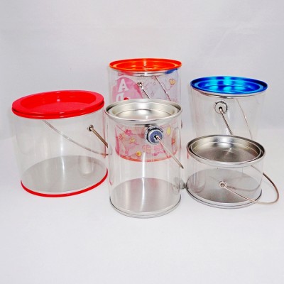 Top Sale Round Transparent Christmas Popcorn Pvc Tin Bucket