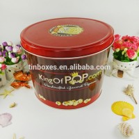 1.0/2.0/3.5/6.5 Gallon Metal Round Empty Packing Food Grade  Popcorn Tin Bucket