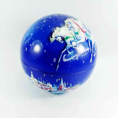 Cheap Price Food Grade Tin Christmas Ball Metal Ball Tin Candy Gift Sphere Tin Box OEM